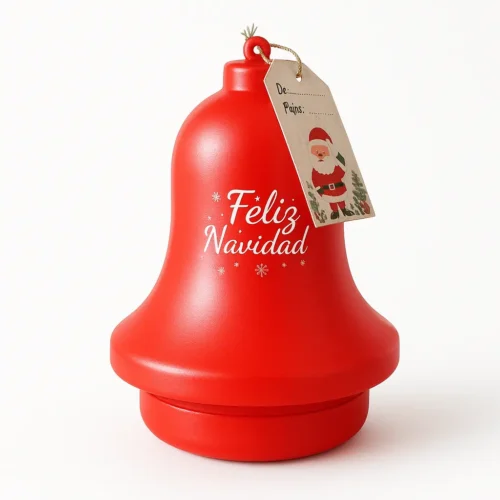 Envase Plástico Con Forma De Campana De Navidad - Estuche Para Empacar Regalos.