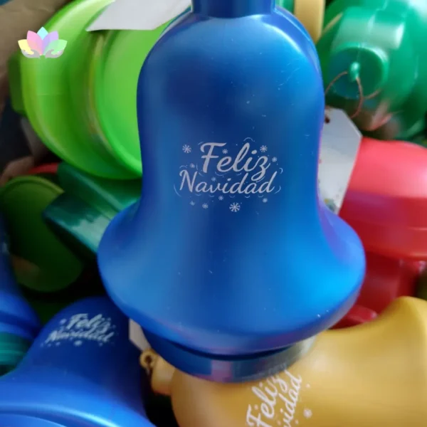 Envase Plástico Con Forma De Campana De Navidad - Estuche Para Empacar Regalos.