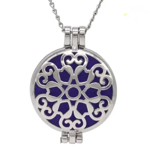 Collar Difusor Para  Aromaterapia,  Estilo Medallón - Con 10 Esponjas De Repuesto.