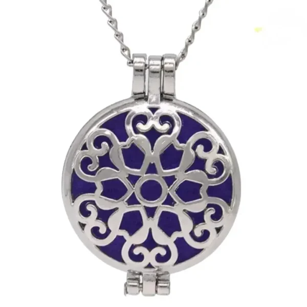 Collar aromaterapia leoexpress.shop 02 Collar Difusor Para Aromaterapia, Estilo Medallón - Con 10 Esponjas De Repuesto.