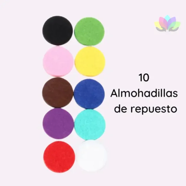 Collar aromaterapia leoexpress.shop 05 Collar Difusor Para Aromaterapia, Estilo Medallón - Con 10 Esponjas De Repuesto.