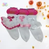 Medias De Boleros Para Bebitas Y Niñas - Media Calcetín Blanca Con Bolero.