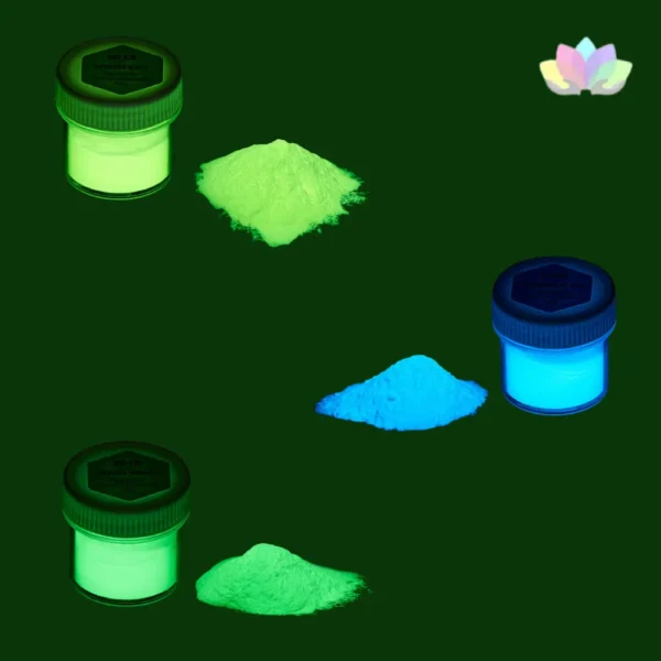 Pigmento Fotoluminiscente - Brilla En La Oscuridad - Colores: Green - Green 3D - Blue X 50 G.