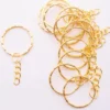 Llavero Económico Dorado - Argollas Para Llavero 2 Cm De Diámetro Interno+ Cadena + Argolla